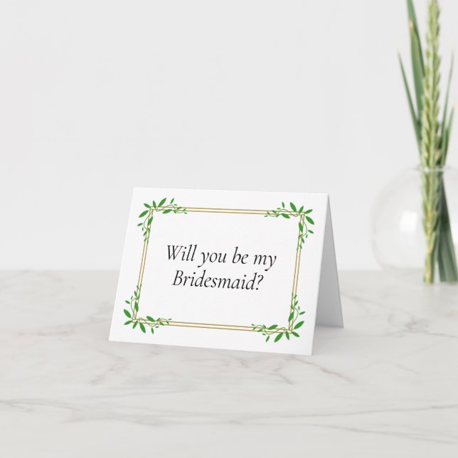 Will you be my Bridesmaid proposal card (Front)