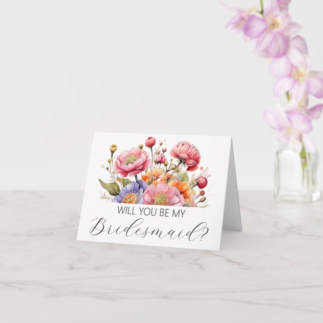 Will you be my Bridesmaid proposal card (Orchid)