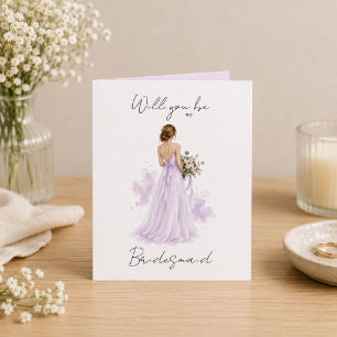 Will you be my Bridesmaid Proposal Card Lilac