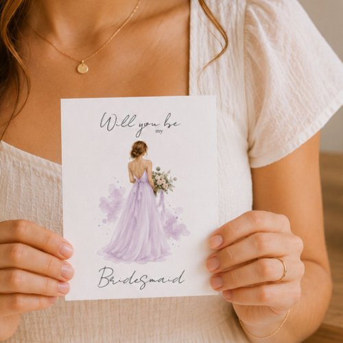 Will you be my Bridesmaid Proposal Card Lilac