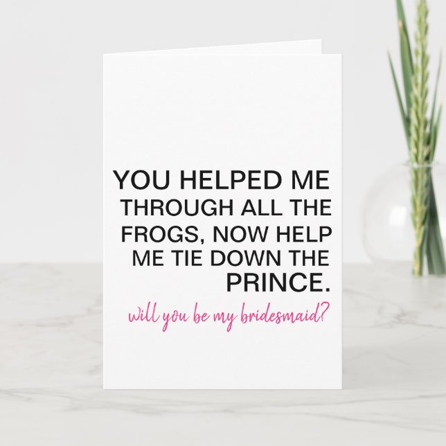 will you be my bridesmaid proposal card wedding (Front)