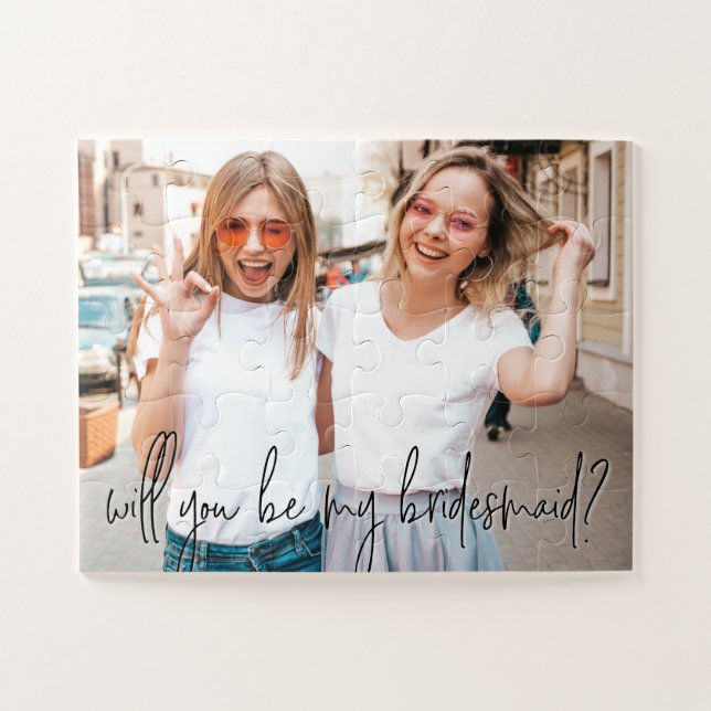 Will you be my bridesmaid proposal custom photo jigsaw puzzle (Horizontal)