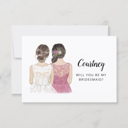 Will You Be My Bridesmaid Proposal Flat Card