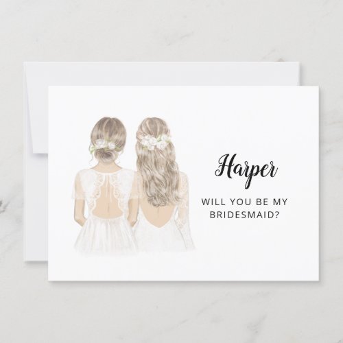 Will You Be My Bridesmaid Proposal Flat Card