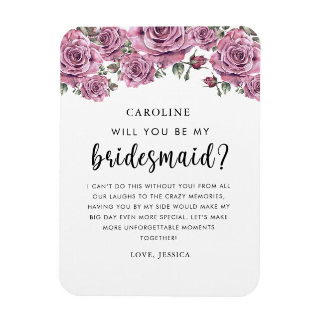 Will you be my Bridesmaid Proposal heartfelt Magnet (Vertical)