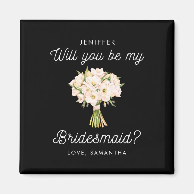 Will you be my Bridesmaid Proposal heartfelt Magnet (Front)