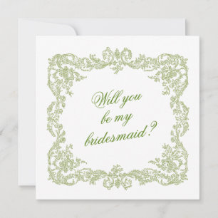 Will You Be My Bridesmaid Proposal Invitation Card