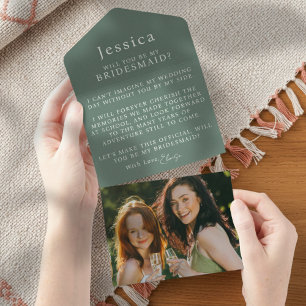 Will You Be My Bridesmaid Proposal Letter Photo All In One Invitation