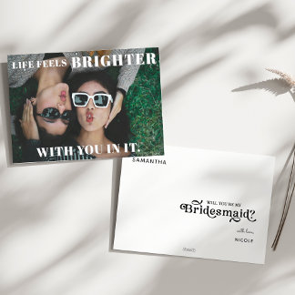 Will you be my bridesmaid Proposal photo Invitation