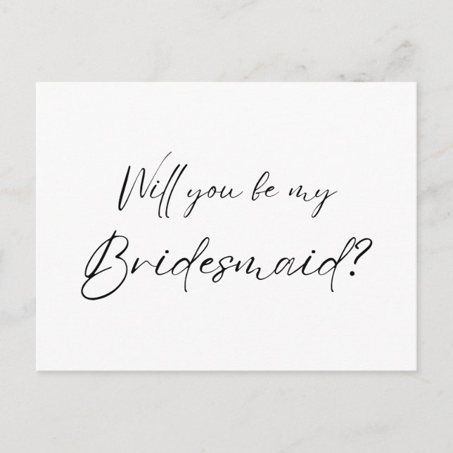 Will you be my Bridesmaid? Proposal Postcard (Front)