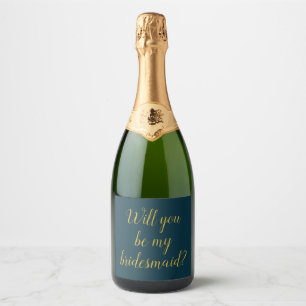 Will You Be My Bridesmaid Proposal Request Gift C Sparkling Wine Label