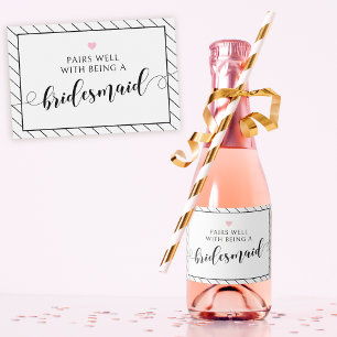 Will you be my bridesmaid proposal Sparkling Wine Label