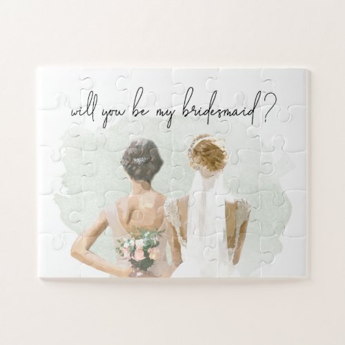 Will You Be My Bridesmaid Proposal Watercolor Jigsaw Puzzle