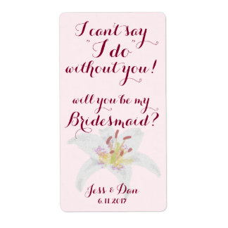 Will you be my Bridesmaid Proposal Wine label