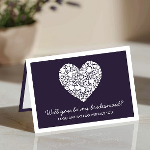Will You Be My Bridesmaid? Purple Heart Card
