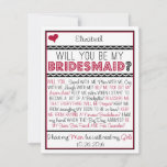 Will You Be My Bridesmaid? Red/black Collage Card at Zazzle