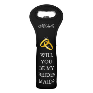Will you be my bridesmaid request wine tote bags