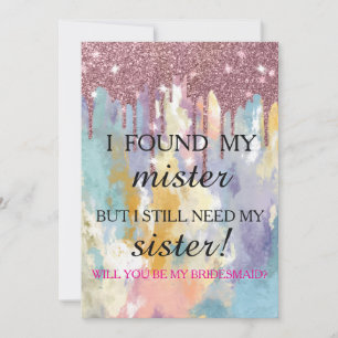 Will you be my bridesmaid? Rose Gold Dripping Invi Invitation