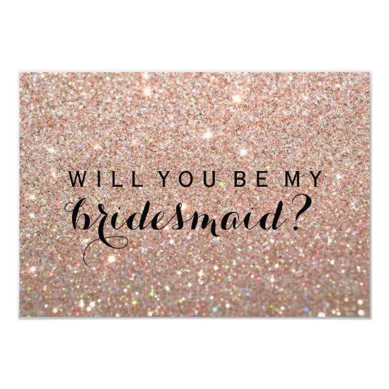 WIll You Be My Bridesmaid - Rose Gold Fab Invitation