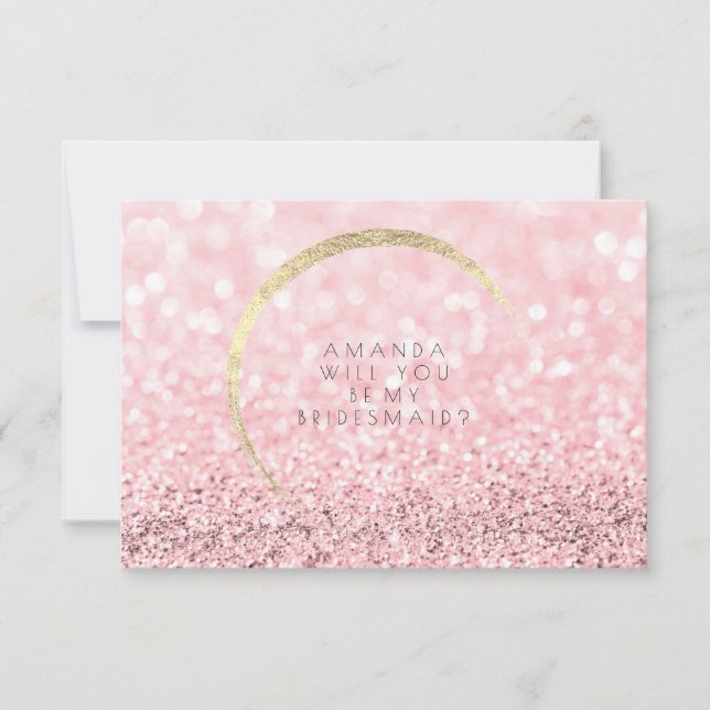 Will You Be My Bridesmaid  Rose Gold Gold Glitter Invitation (Front)