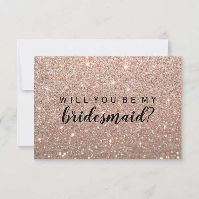 Will You Be My Bridesmaid - Rose Gold Invitation (Front)