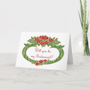 will you be my bridesmaid - rose invitation