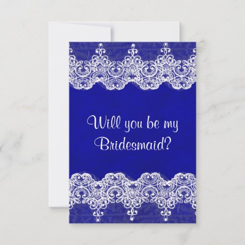 Will You Be My Bridesmaid Rustic Burlap  Lace Invitation