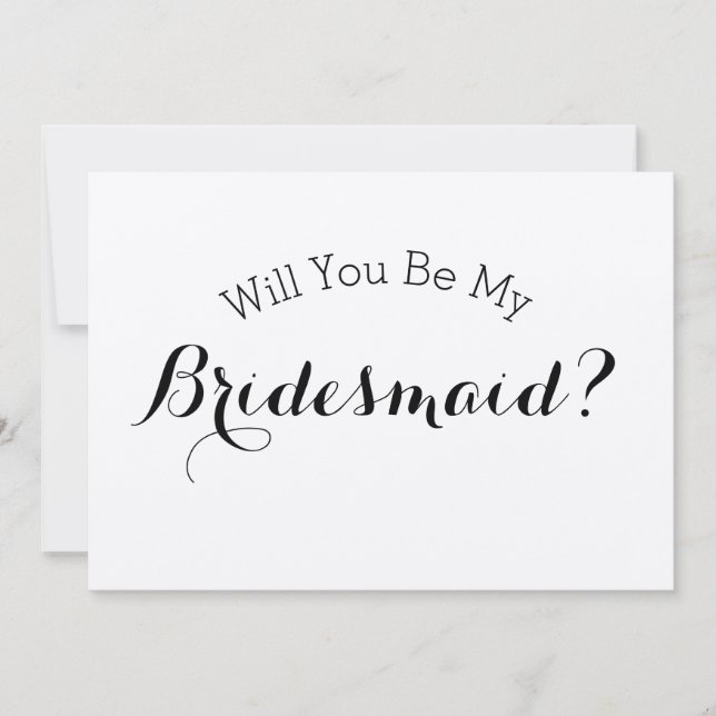 Will You Be My Bridesmaid Rustic Card, Kraft Paper Invitation (Front)