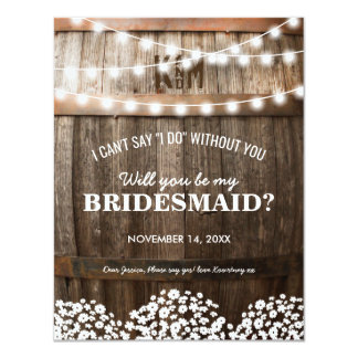 Will you be my Bridesmaid | Rustic Country Chic Card