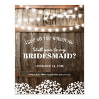 Will you be my Bridesmaid | Rustic Country Chic Invitation