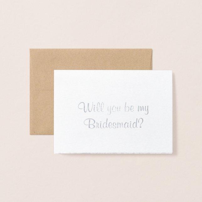 Will You Be My Bridesmaid? Rustic Lace Foil Card (Front With Envelope)