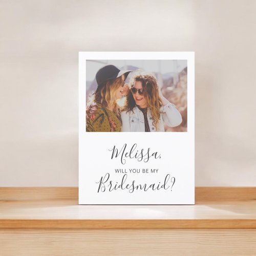 Will You Be My Bridesmaid Simple Photo Invitation Postcard