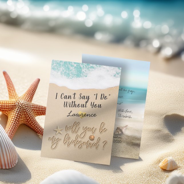 Will You Be My Bridesmaid Summer Beach Starfish Invitation (Creator Uploaded)