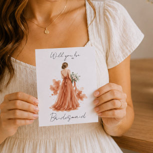 Will you be my Bridesmaid Terracotta Proposal Card