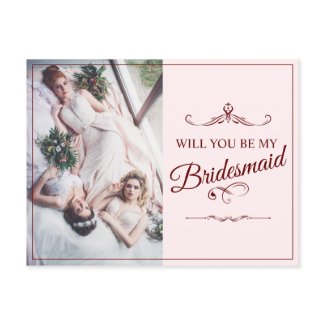 Will you be my bridesmaid? Three lying bridesmaids Announcement Postcard