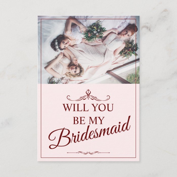 Will you be my bridesmaid? Three lying bridesmaids Enclosure Card