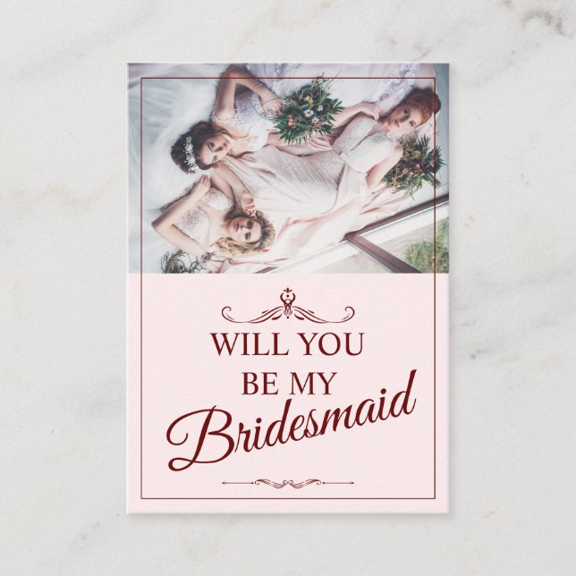 Will You Be My Bridesmaid? Three Lying Bridesmaids Enclosure Card (Front)