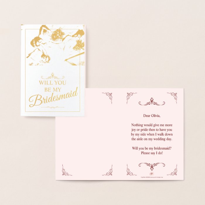 Will you be my bridesmaid? Three lying bridesmaids Foil Card