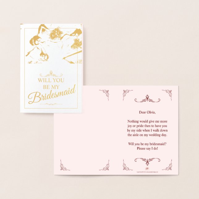 Will You Be My Bridesmaid? Three Lying Bridesmaids Foil Card (Display)