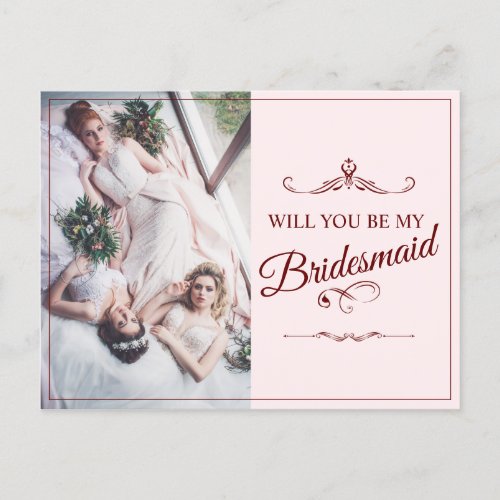 Will You Be My Bridesmaid Three Lying Bridesmaids Holiday Postcard