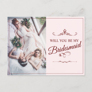 Will You Be My Bridesmaid? Three Lying Bridesmaids Invitation Postcard