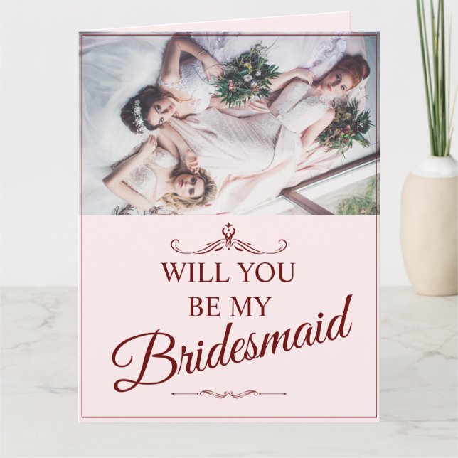 Will You Be My Bridesmaid? Three Lying Bridesmaids Thank You Card (Front)