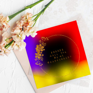 Will You Be My Bridesmaid Tropical Green Velvet In Invitation