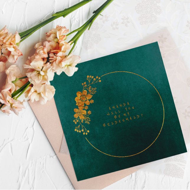Will You Be My Bridesmaid Tropical Green Velvet Invitation (Will You Be My Bridesmaid Tropical Green Velvet Invitation)
