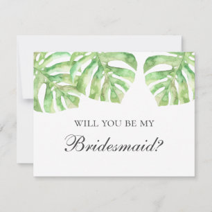 Will you be my bridesmaid. Tropical summer wedding Invitation