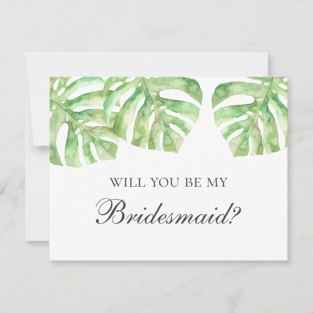 Will you be my bridesmaid. Tropical summer wedding Invitation (Front)