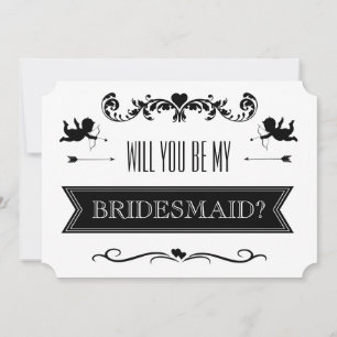 Will You Be My Bridesmaid? Typography Wedding Invitation