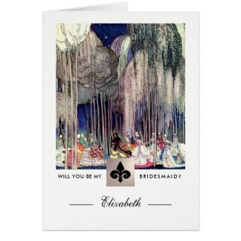 Will You Be My Bridesmaid? Vintage Art Card by YourWeddingDay at Zazzle