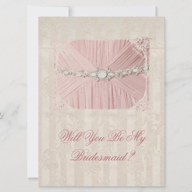 Will You Be My Bridesmaid Vintage Invitation (Front)