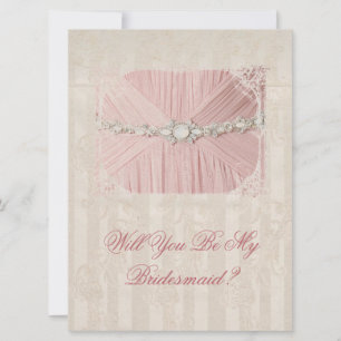 Will You Be My Bridesmaid Vintage Invitation